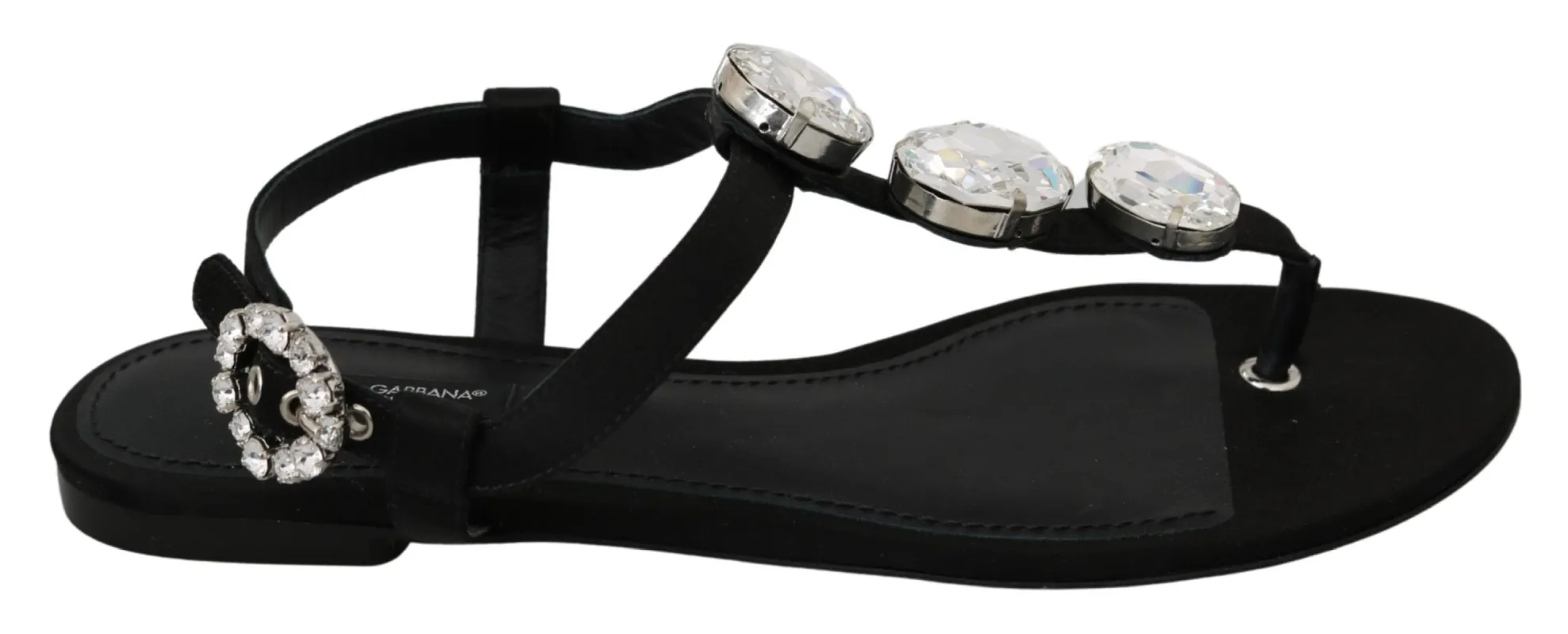 Elegant Crystal-Embellished Silk Sandals sold by Louxly