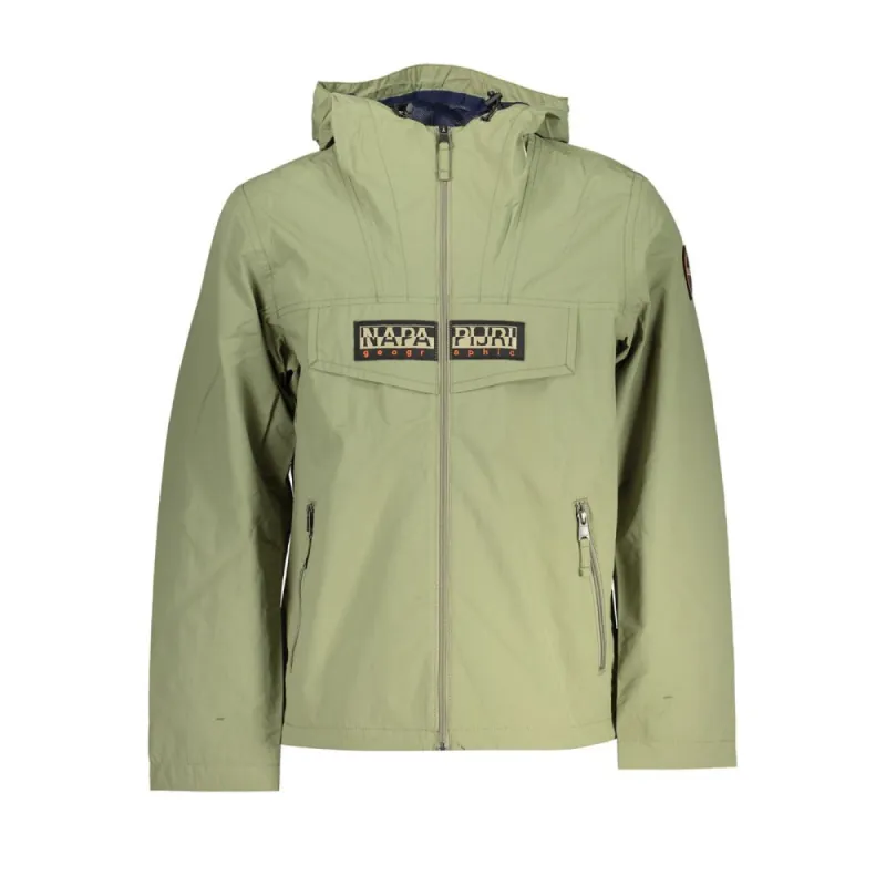 Green Polyester Jacket sold by Louxly
