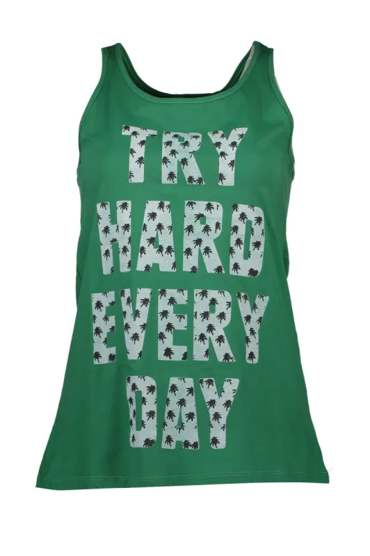 Green Cotton Women Tank Top sold by Louxly