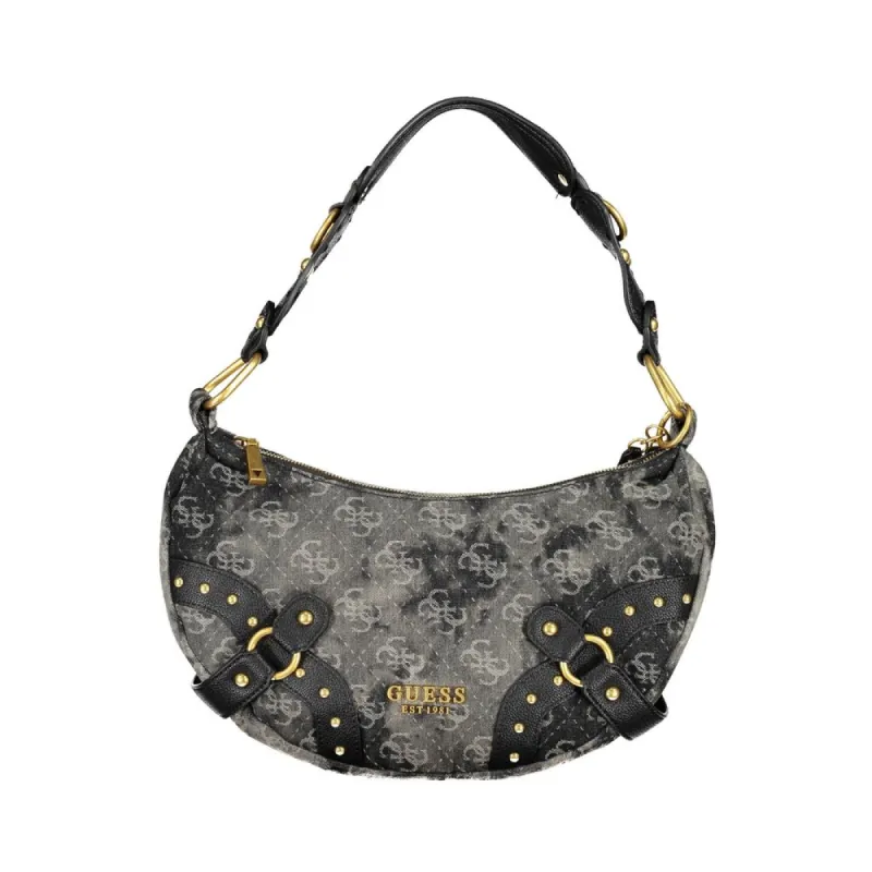 Grey and Black Polyester Handbag sold by Louxly