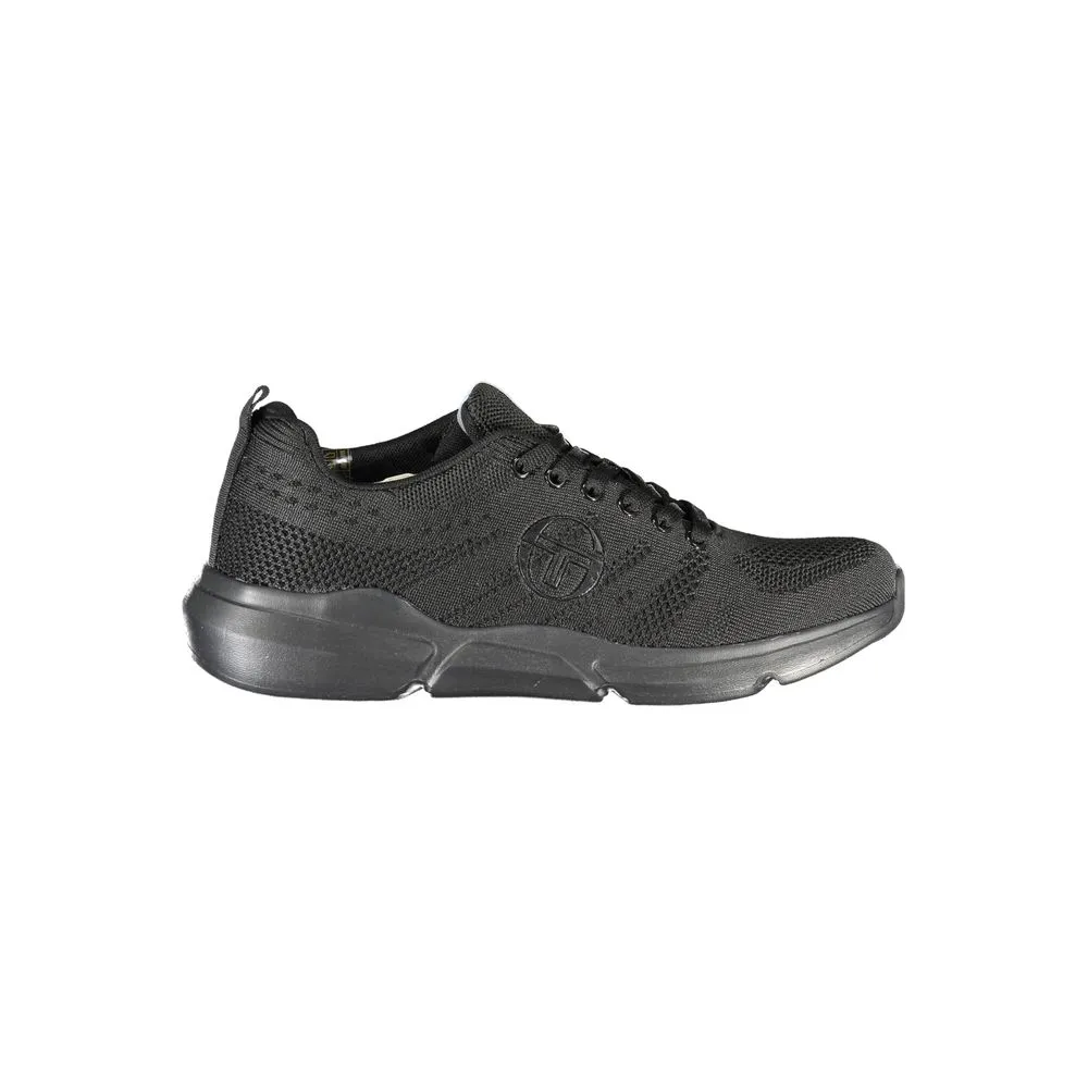 Sleek Black Lace-up Sneakers with Contrast Detailing sold by Louxly