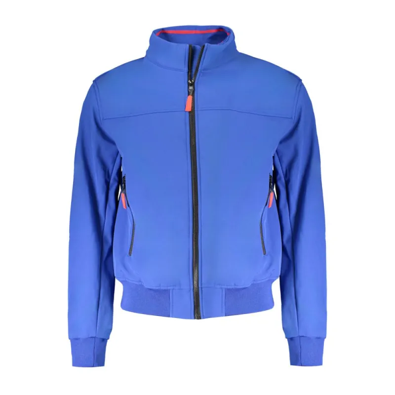 Blue Polyester Men Jacket sold by Louxly