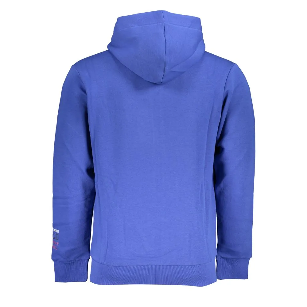 Chic Blue Hooded Fleece Sweatshirt with Embroidery sold by Louxly product image thumbnail 2