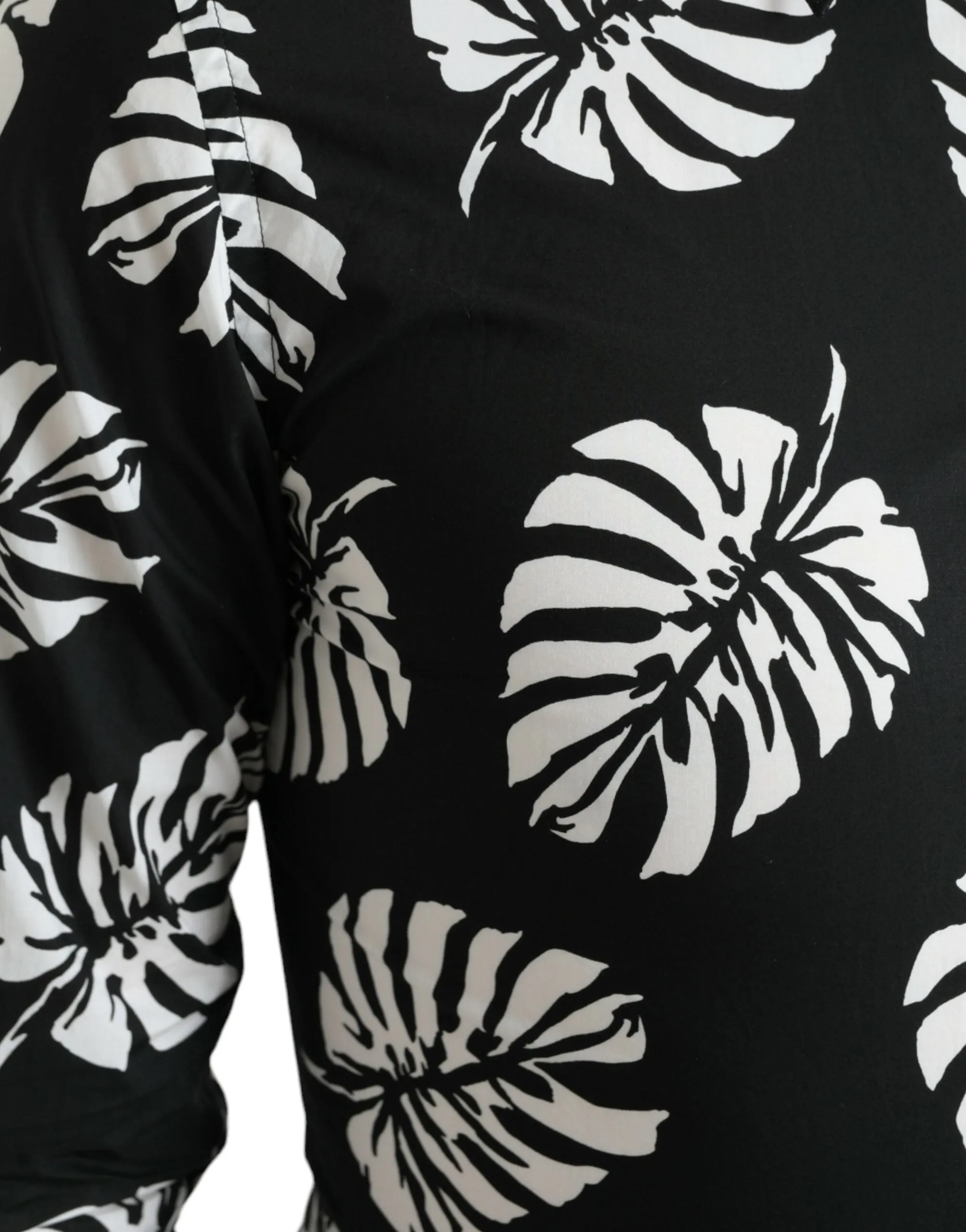 Elegant Leaf Print Slim Fit Dress Shirt sold by Louxly product image thumbnail 4