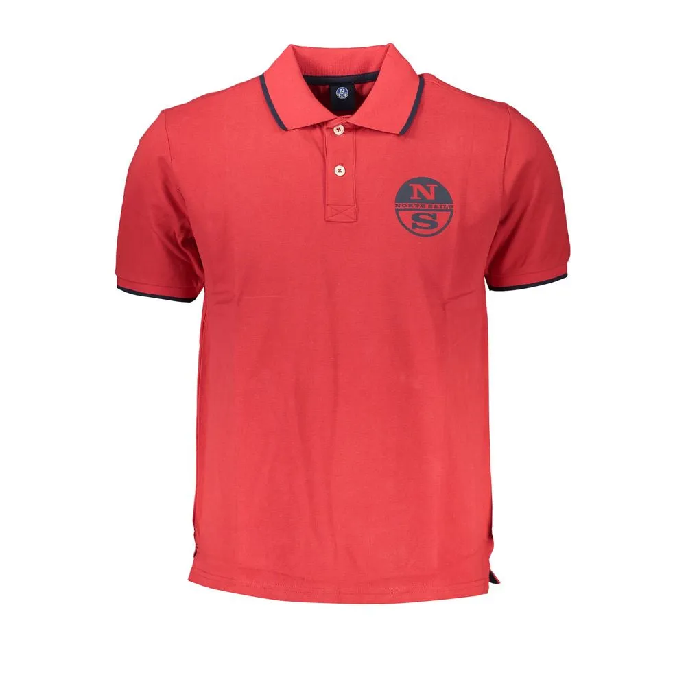 Red Cotton Polo Shirt sold by Louxly