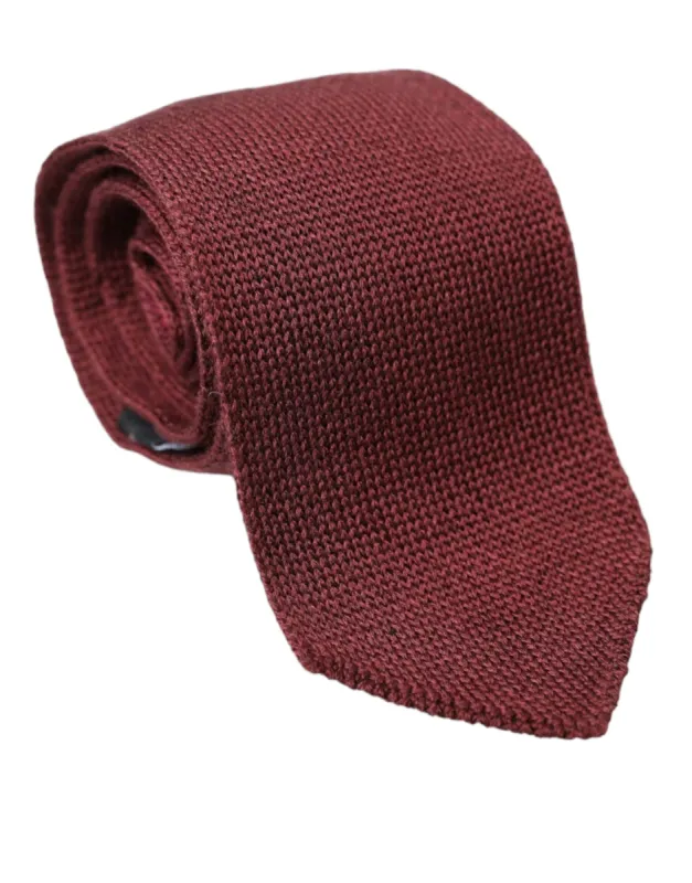 Bordeaux 100% Silk Patterned Classic Men Tie sold by Louxly