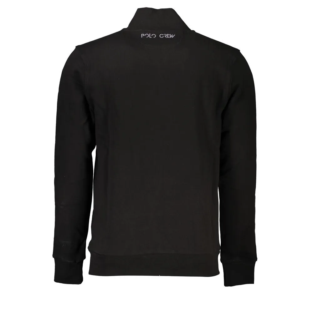 Sleek Black Cotton Zip Sweater sold by Louxly product image thumbnail 2