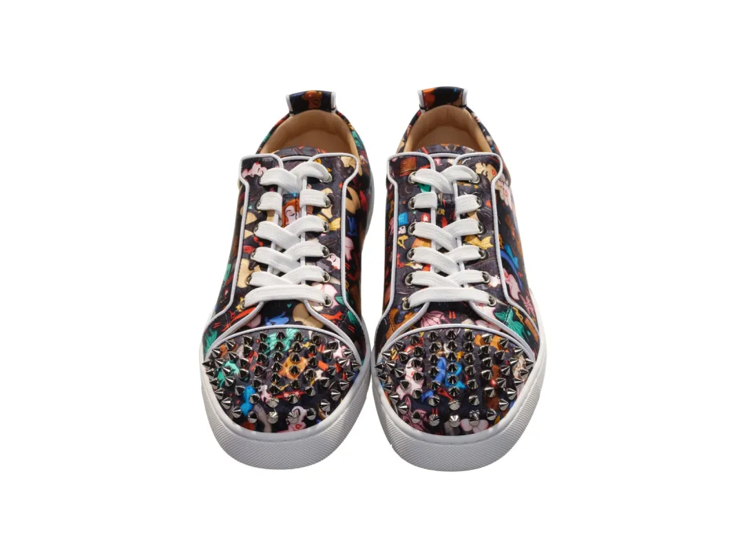Louis Junior Spikes Orlato Crepe Satin Multicolour Limited Edition Dr Bored Print Sneakers sold by Louxly