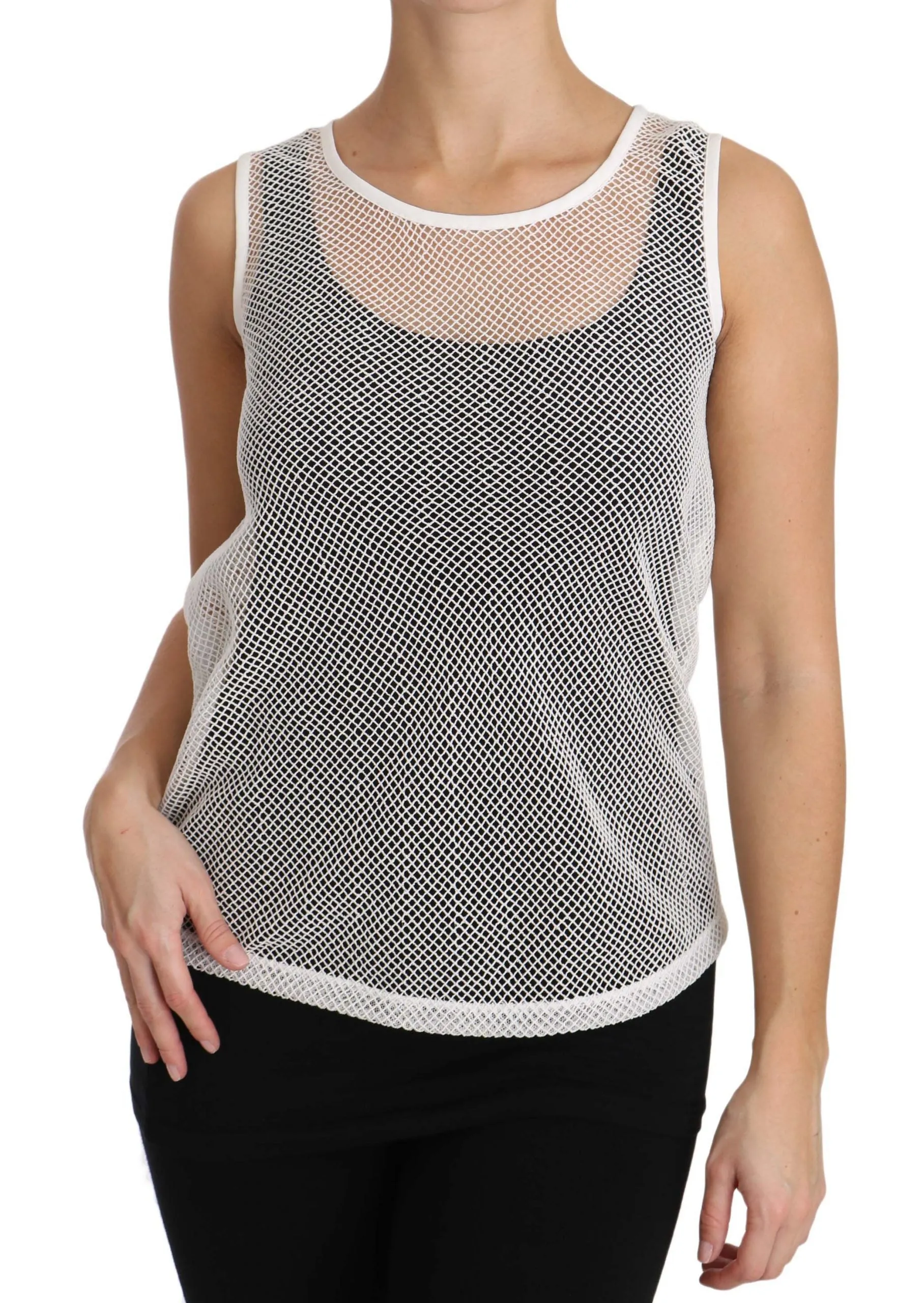 Elegant White Sheer Sleeveless Top sold by Louxly product image thumbnail 4