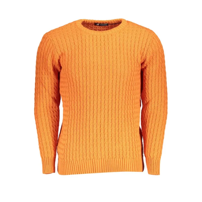 Elegant Twisted Crew Neck Orange Sweater sold by Louxly