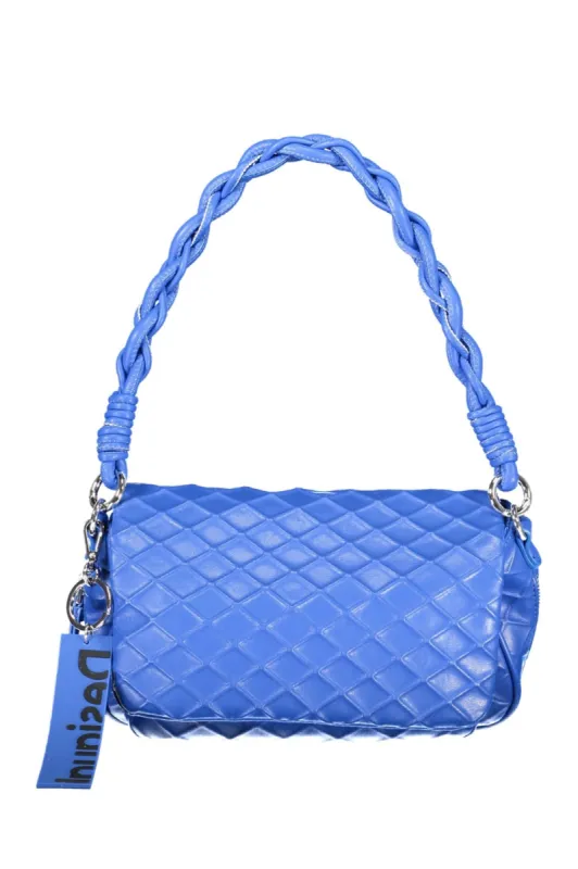 Chic Expandable Blue Handbag with Contrasting Details sold by Louxly