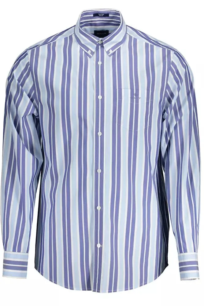 Light Blue Cotton Men Shirt sold by Louxly