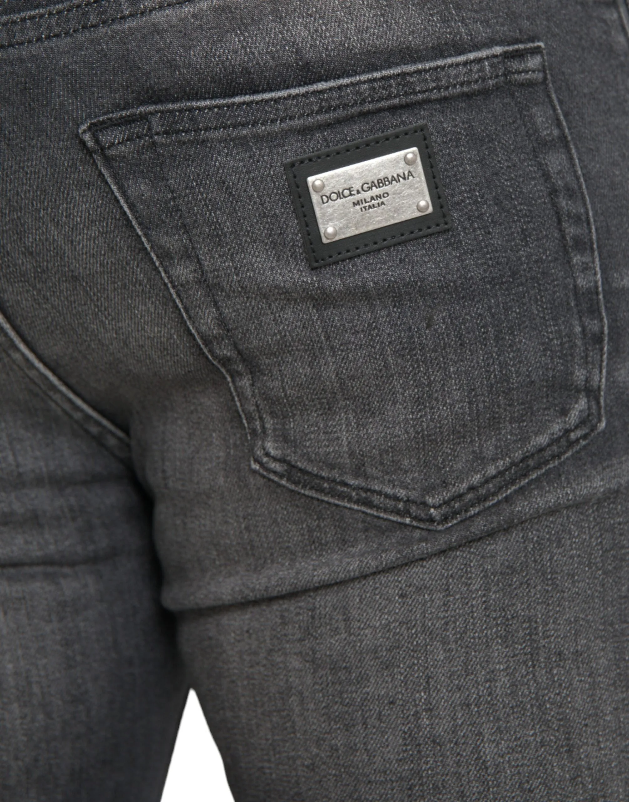 Gray Washed Cotton Stretch Skinny Denim Jeans sold by Louxly product image thumbnail 5