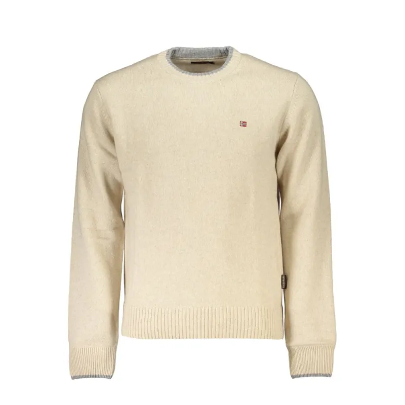 Beige Fabric Men Sweater sold by Louxly