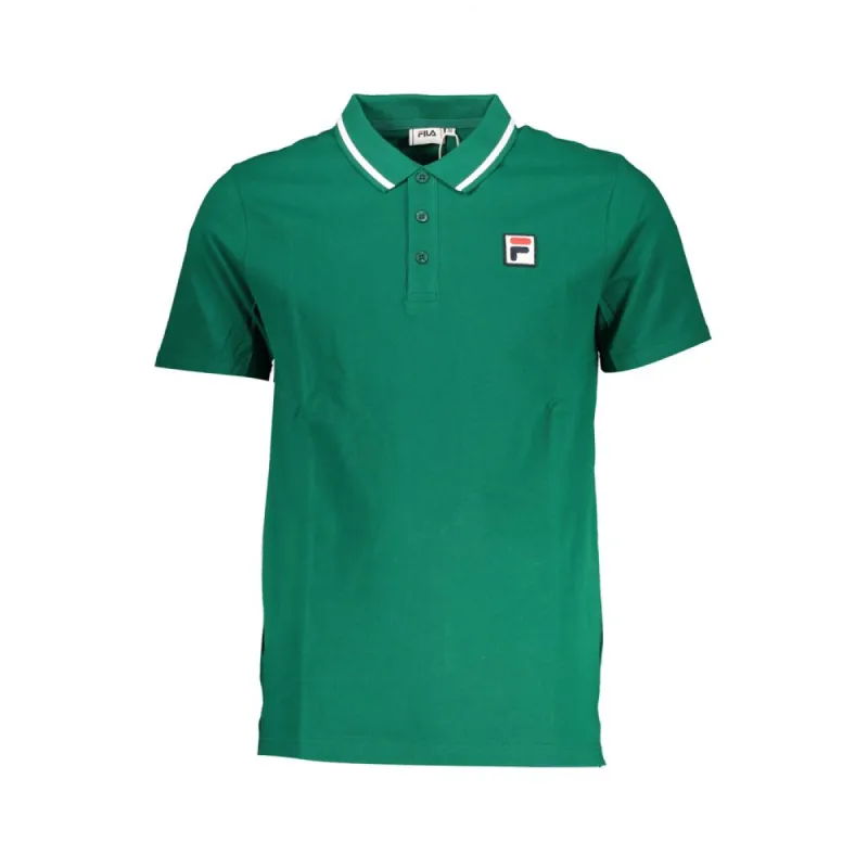 Classic Green Cotton Polo with Contrast Details sold by Louxly
