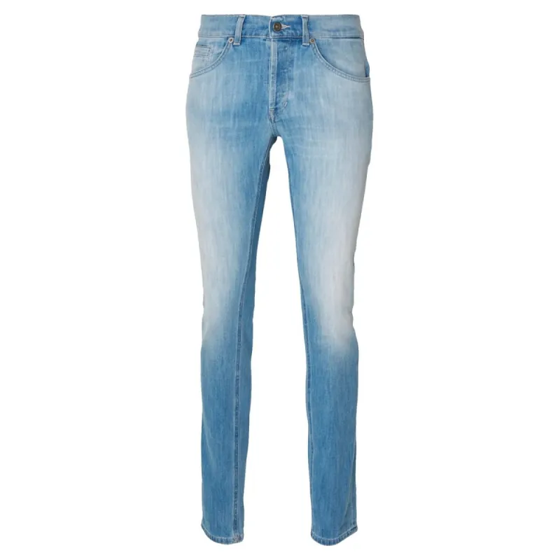 Sleek Light Blue Stretch Denim for Men sold by Louxly