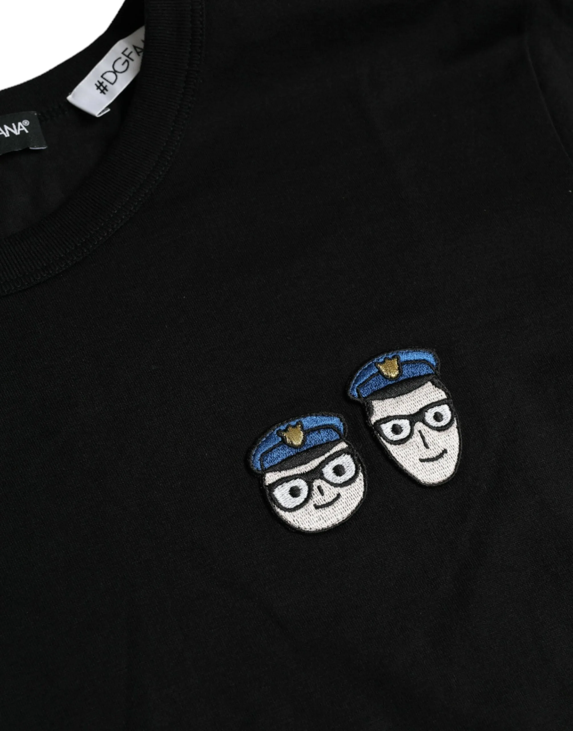 Black #DGFamily Cotton Crew Neck T-shirt sold by Louxly product image thumbnail 3
