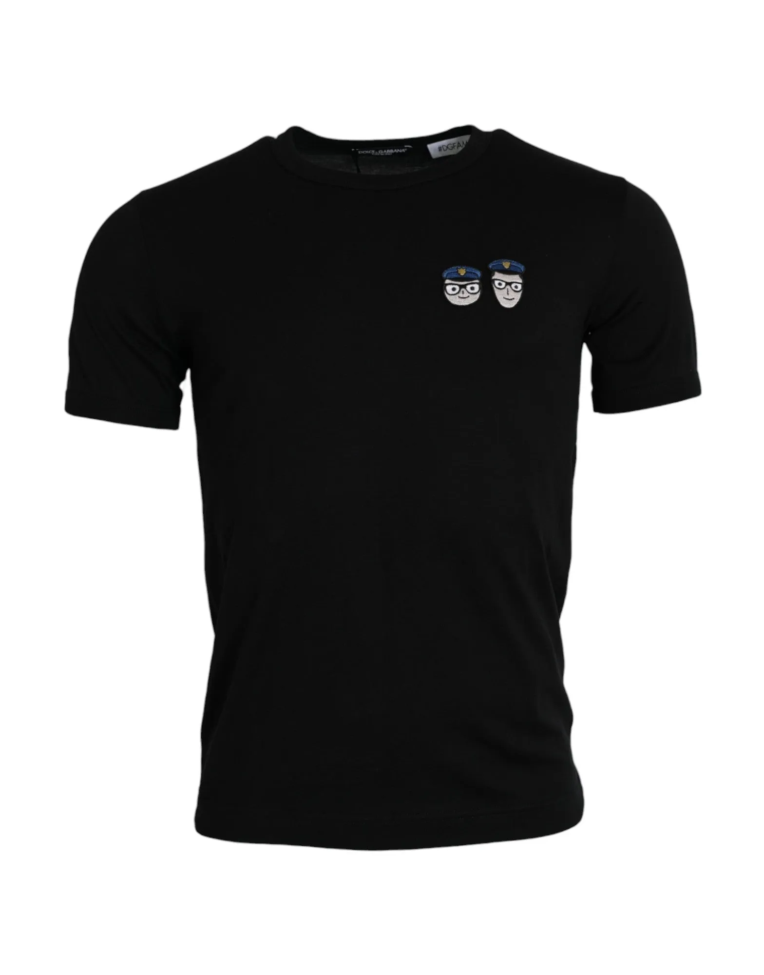 Black #DGFamily Cotton Crew Neck T-shirt sold by Louxly