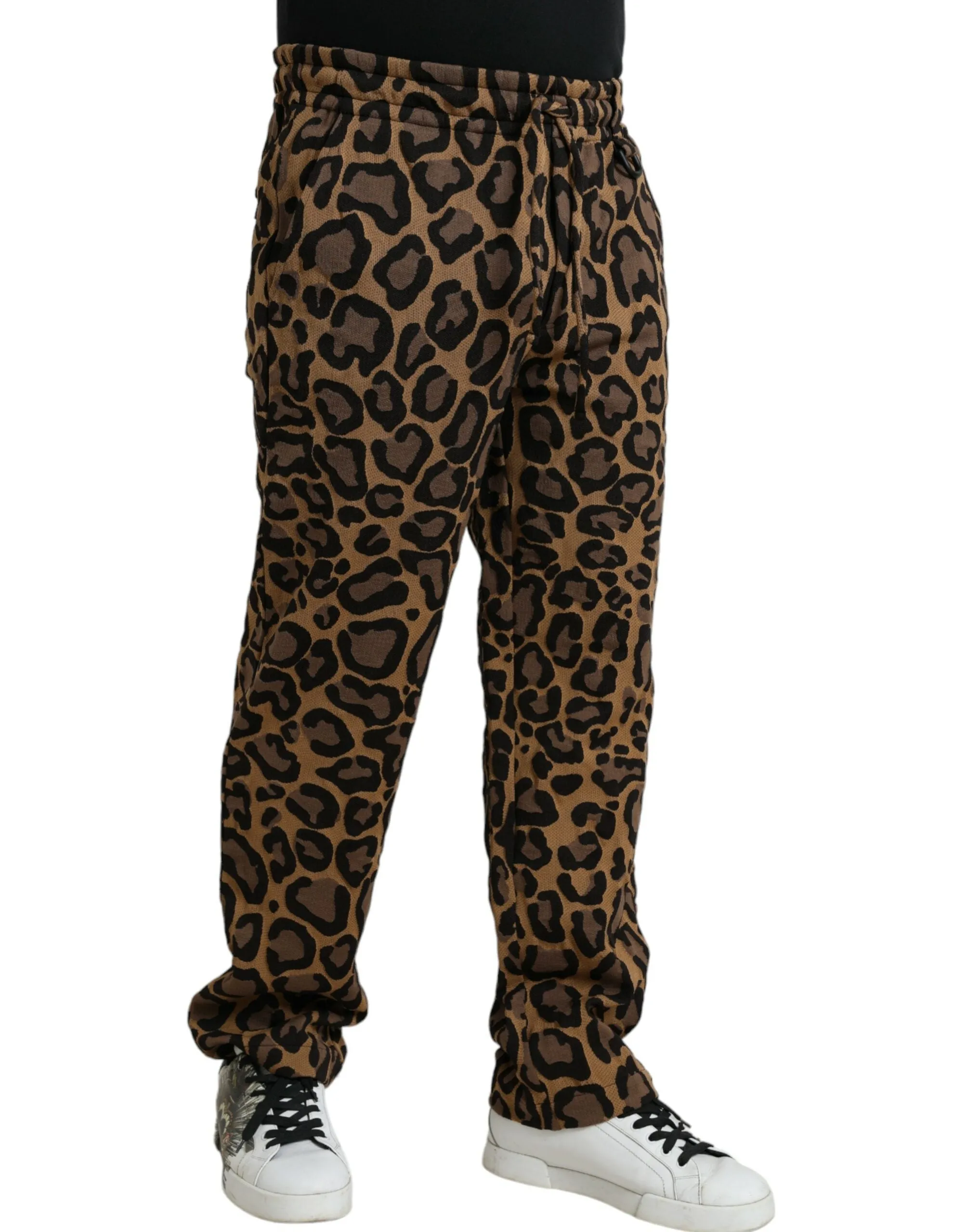 Brown Leopard Print Polyester Jogger Pants sold by Louxly product image thumbnail 3