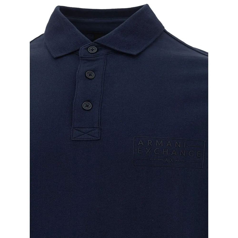Sleek Blue Cotton Polo Shirt for Men sold by Louxly product image thumbnail 3