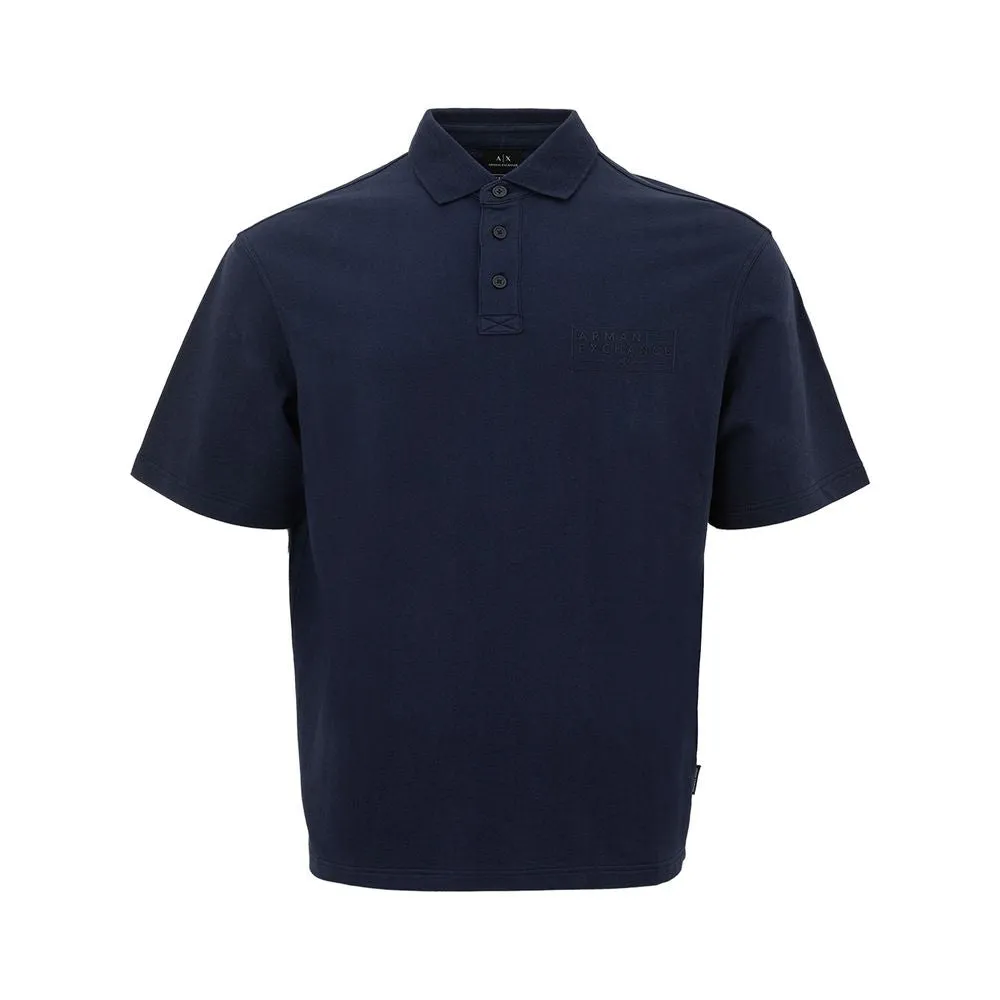 Sleek Blue Cotton Polo Shirt for Men sold by Louxly