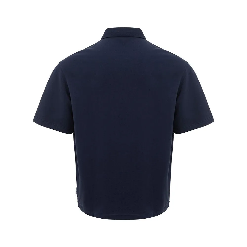 Sleek Blue Cotton Polo Shirt for Men sold by Louxly product image thumbnail 2