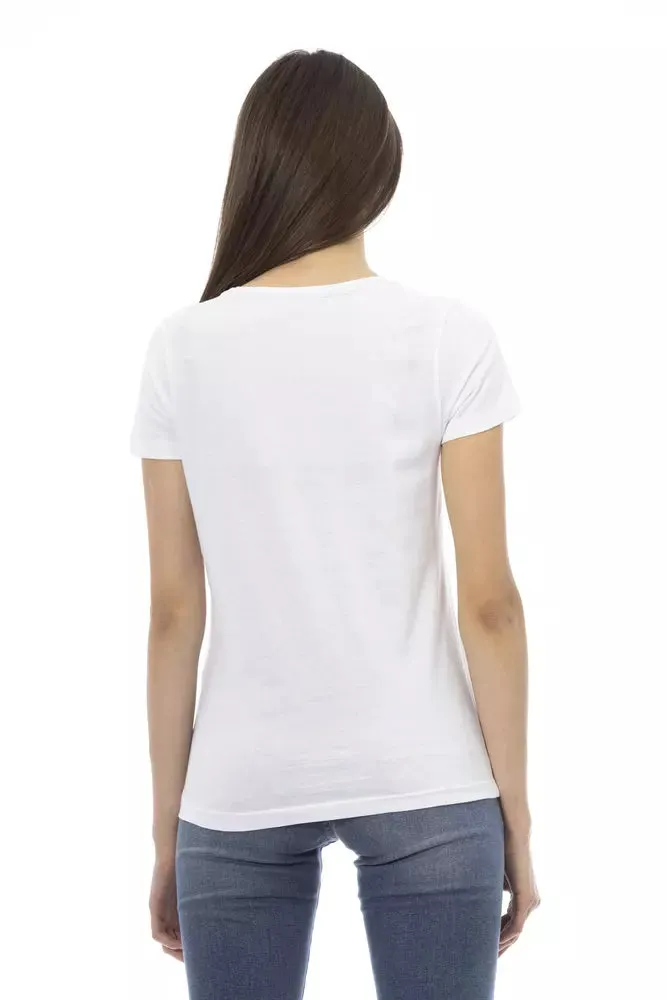Chic White Printed Tee: Summer Wardrobe Essential sold by Louxly product image thumbnail 3