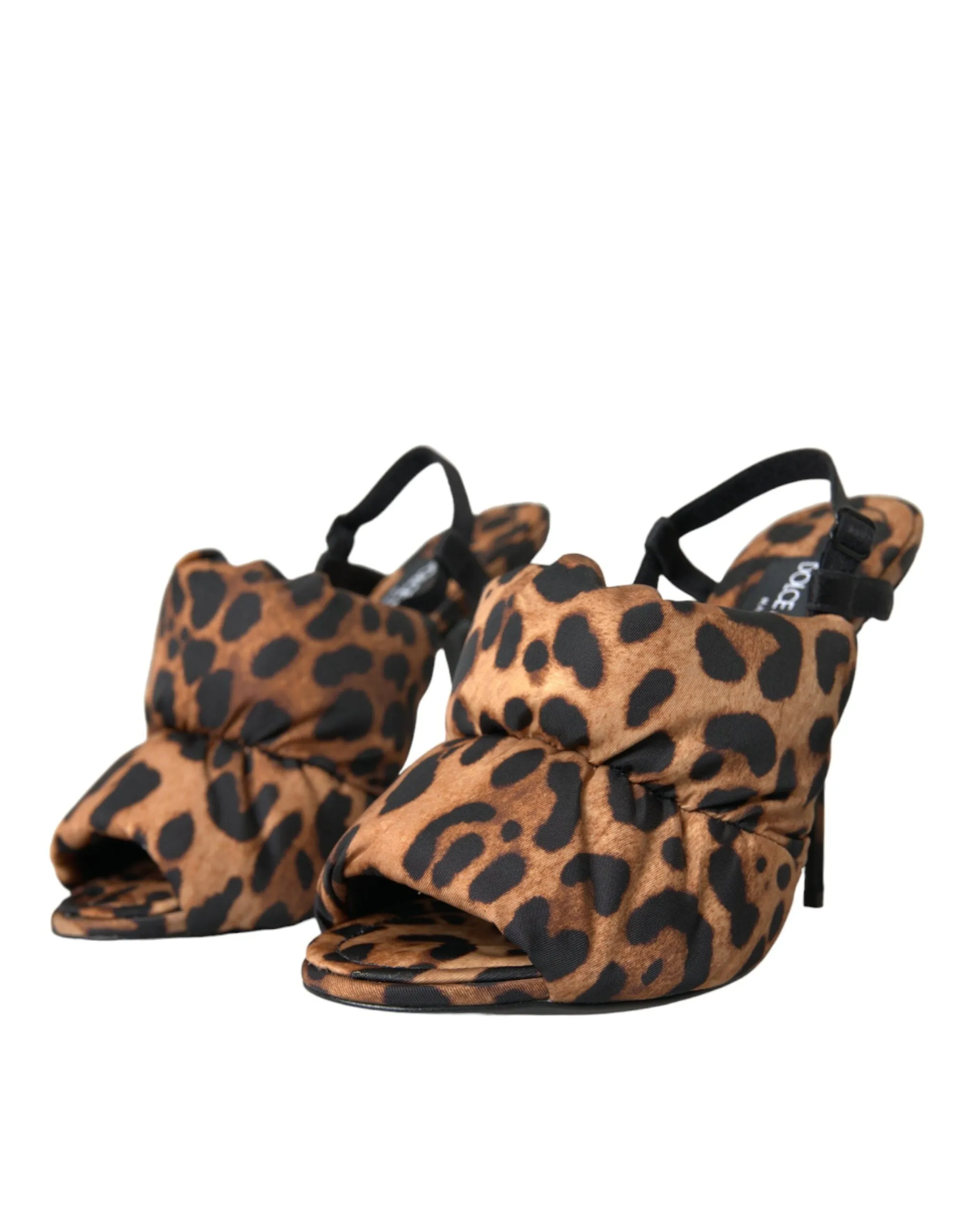 Brown Leopard Slingback Heels Sandals Shoes sold by Louxly product image thumbnail 3