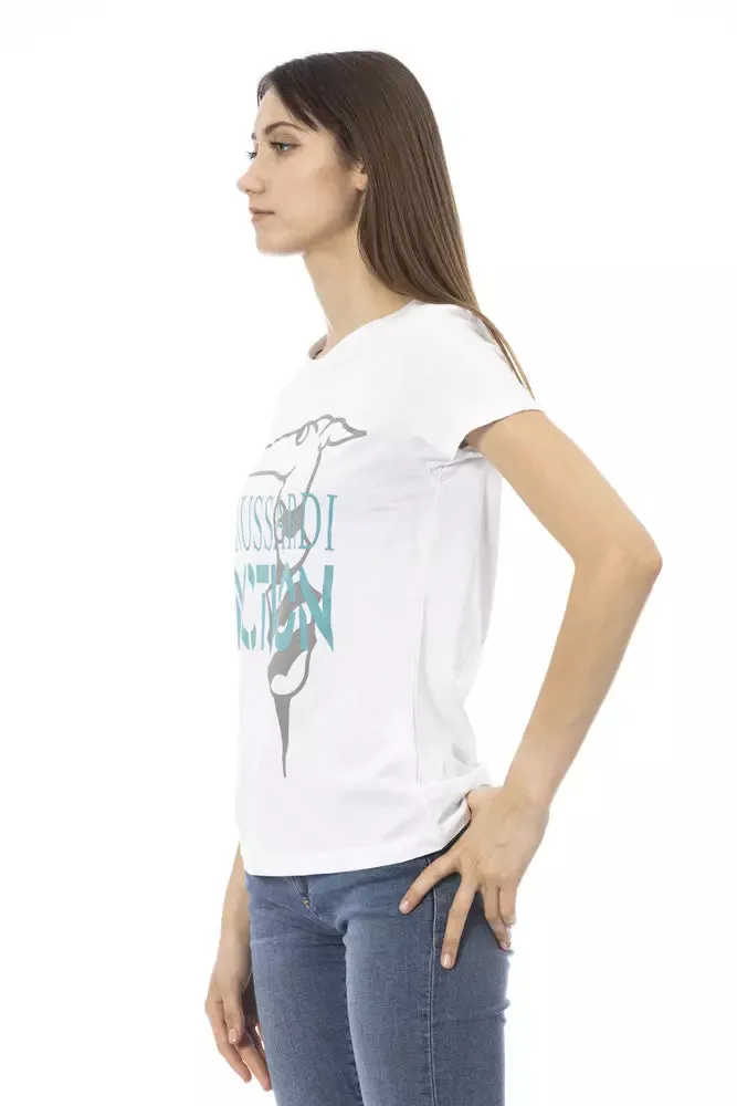 Chic White Printed Tee: Summer Wardrobe Essential sold by Louxly product image thumbnail 2