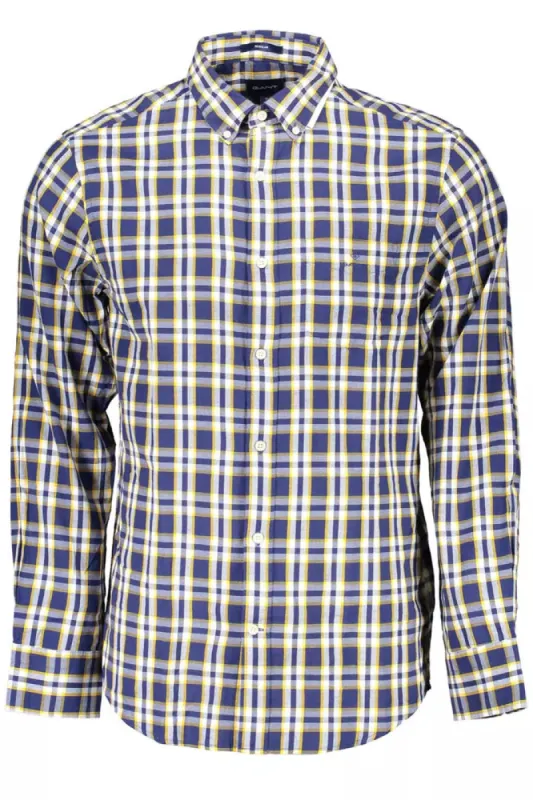 Refined Blue Cotton Long Sleeve Shirt sold by Louxly