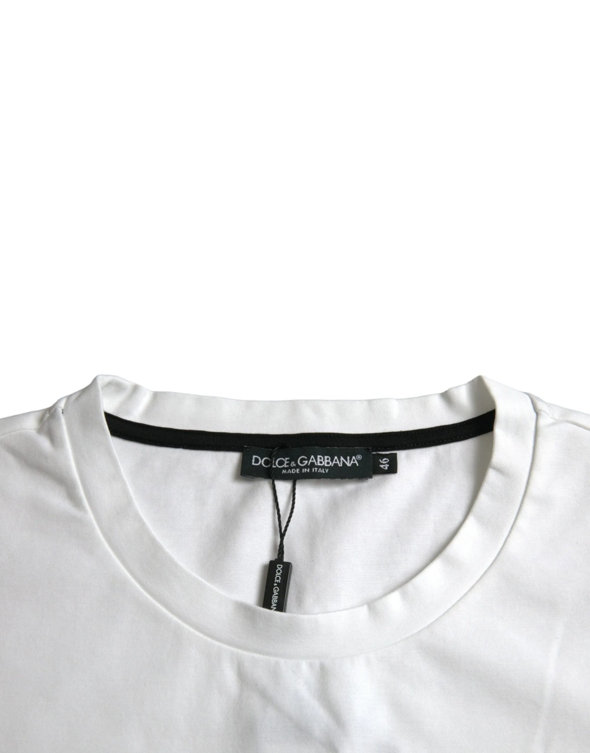 White Red Lips Print Cotton Crew Neck T-shirt sold by Louxly product image thumbnail 3