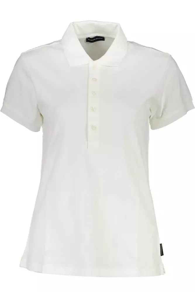 White Cotton Women Polo Shirt sold by Louxly