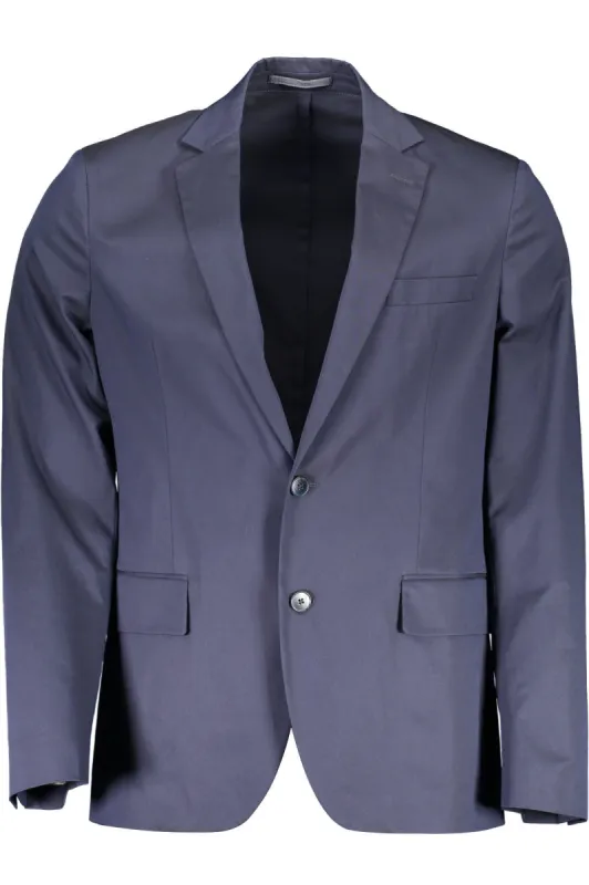 Blue Cotton Men Jacket sold by Louxly