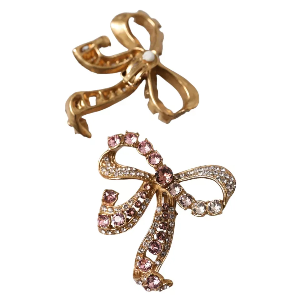 Gold Brass Pink Clear Crystal Bow Fiocchi Christmas sold by Louxly product image thumbnail 2