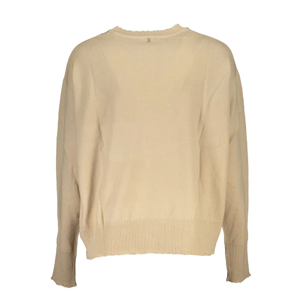 Chic Beige Crew Neck Sweater with Contrast Details sold by Louxly product image thumbnail 2