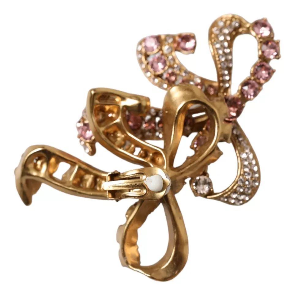 Gold Brass Pink Clear Crystal Bow Fiocchi Christmas sold by Louxly product image thumbnail 3
