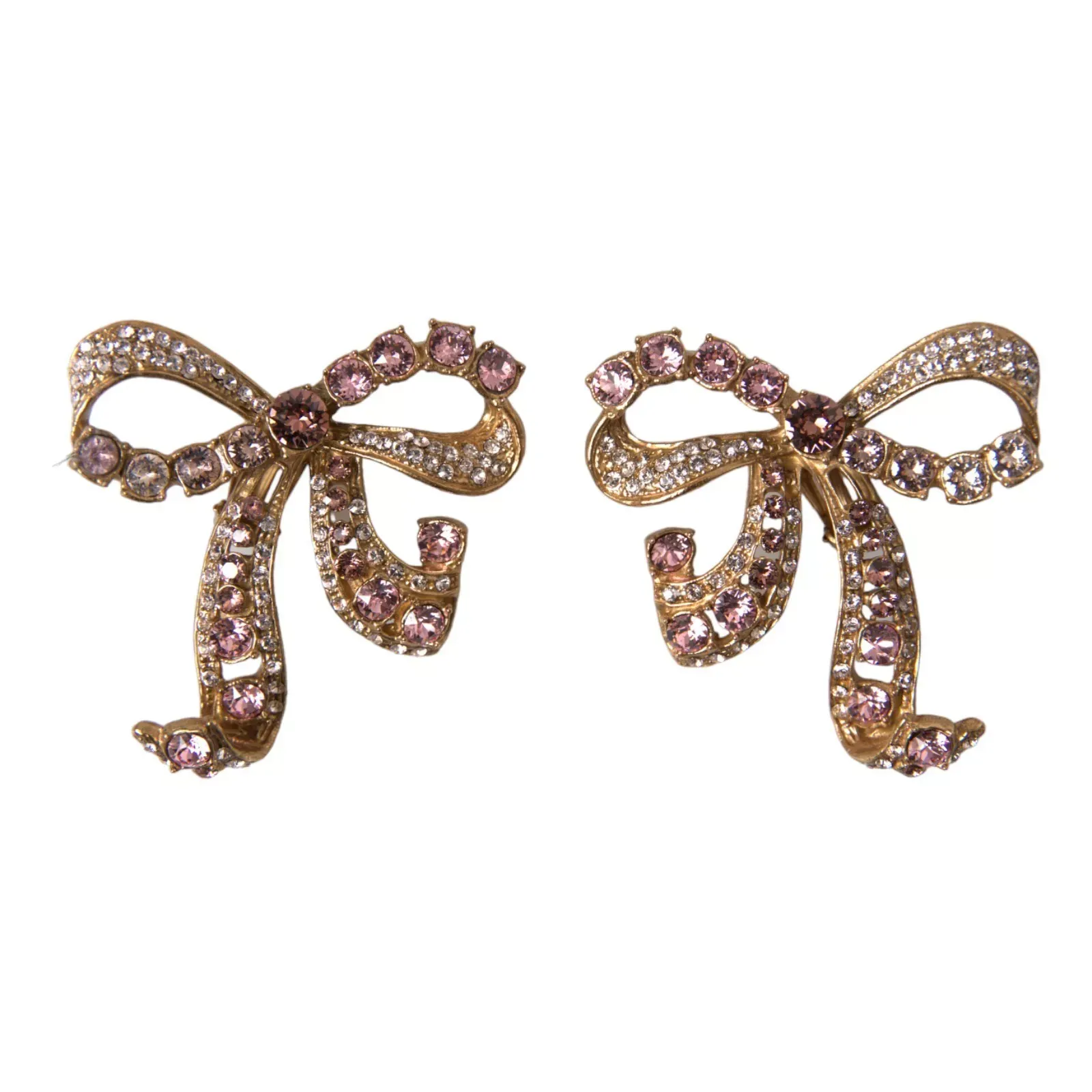 Gold Brass Pink Clear Crystal Bow Fiocchi Christmas sold by Louxly