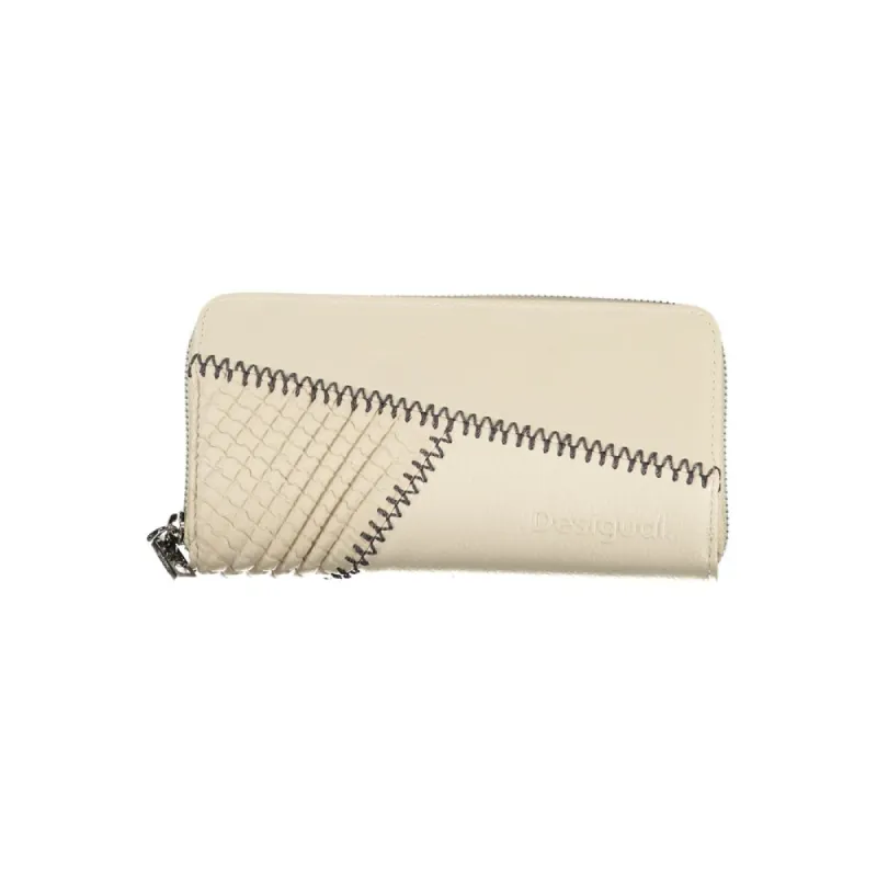 Beige Chic Wallet with Contrasting Accents sold by Louxly