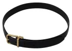 Black Exotic Leather Gold Metal Buckle Belt sold by Louxly