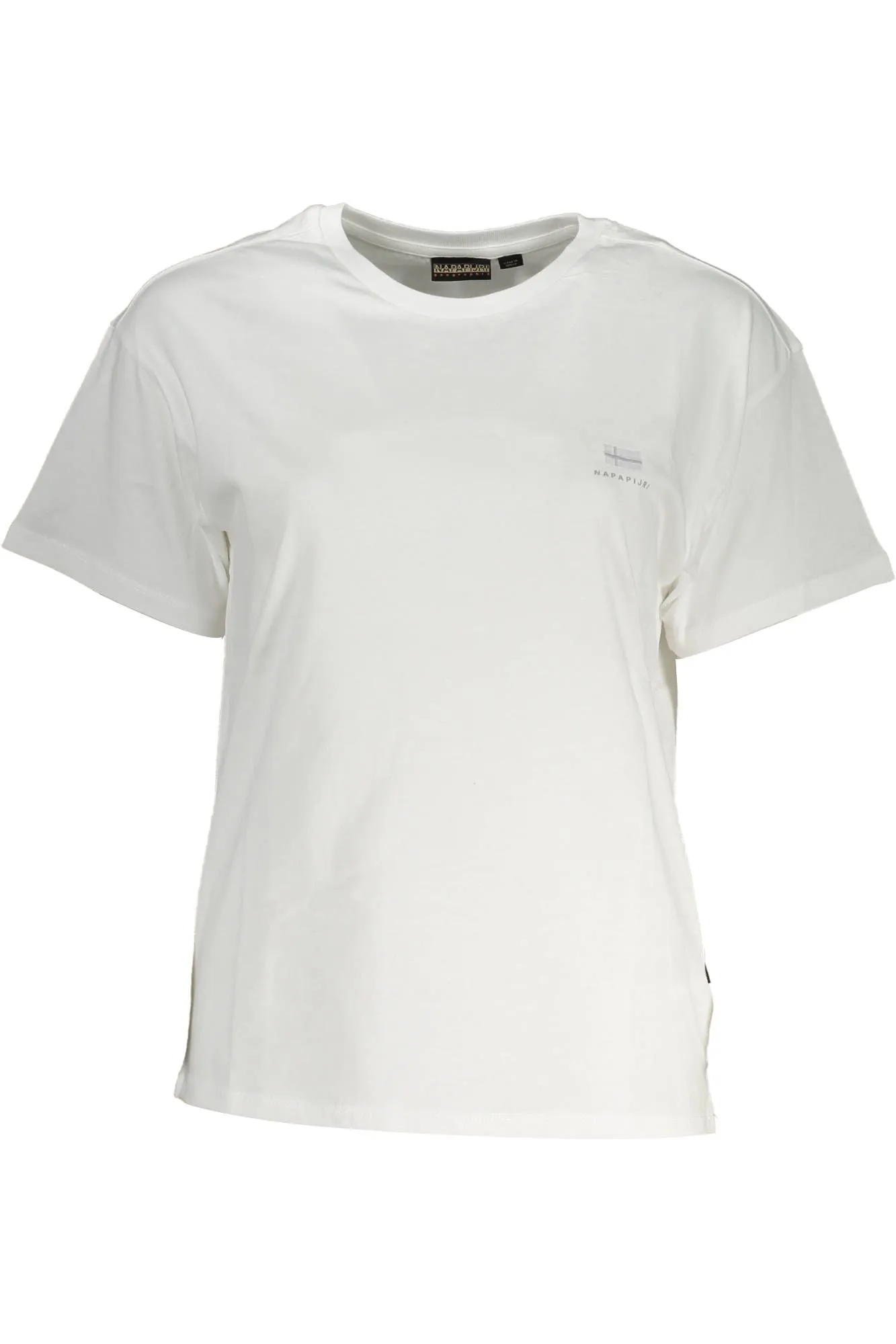 Chic White Embroidered Logo Tee sold by Louxly