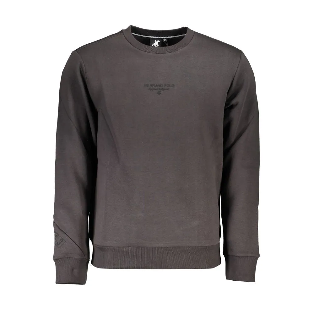 Sleek Gray Fleece Crew Neck Sweatshirt sold by Louxly