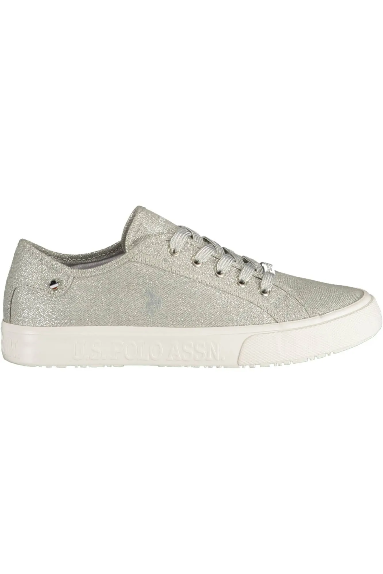 Silver Lace-up Sporty Sneakers for Modern Women sold by Louxly
