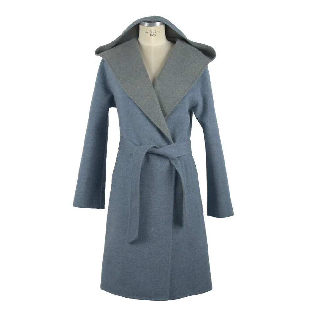 Italian Elegance Two-Tone Wool Coat with Hood sold by Louxly product image thumbnail 3