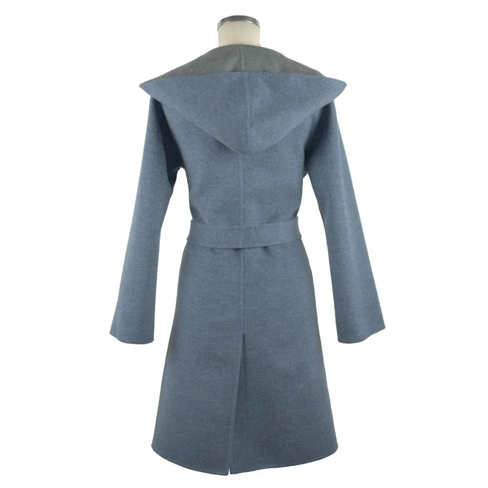Italian Elegance Two-Tone Wool Coat with Hood sold by Louxly product image thumbnail 2