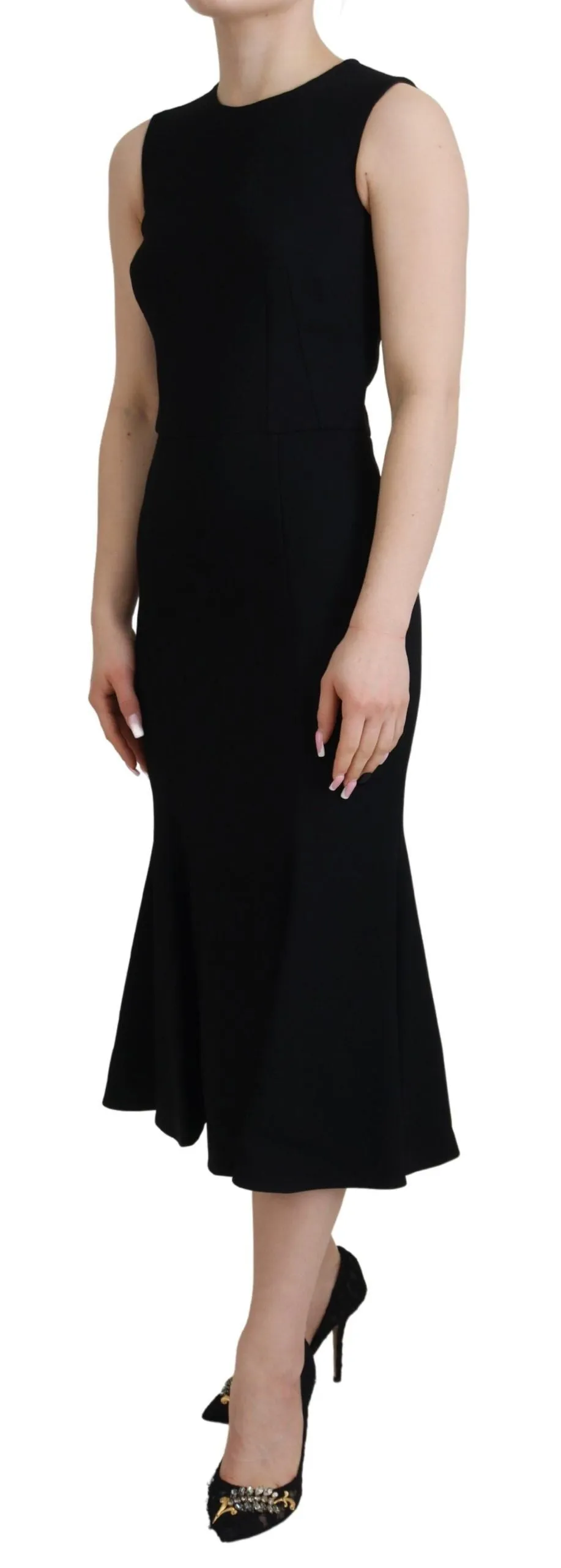 Elegant Fit and Flare Black Sheath Dress sold by Louxly product image thumbnail 2
