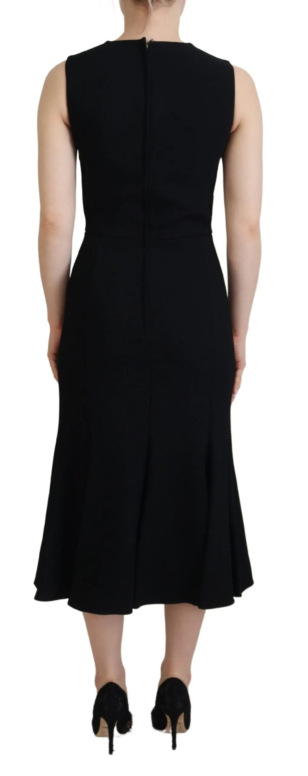 Elegant Fit and Flare Black Sheath Dress sold by Louxly product image thumbnail 3