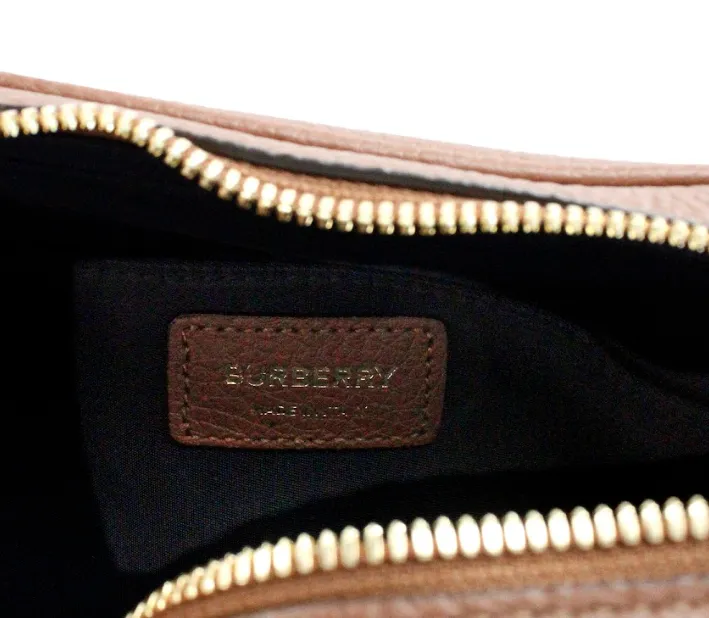 Small Branded Tan Brown Leather Camera Crossbody Bag sold by Louxly product image thumbnail 3