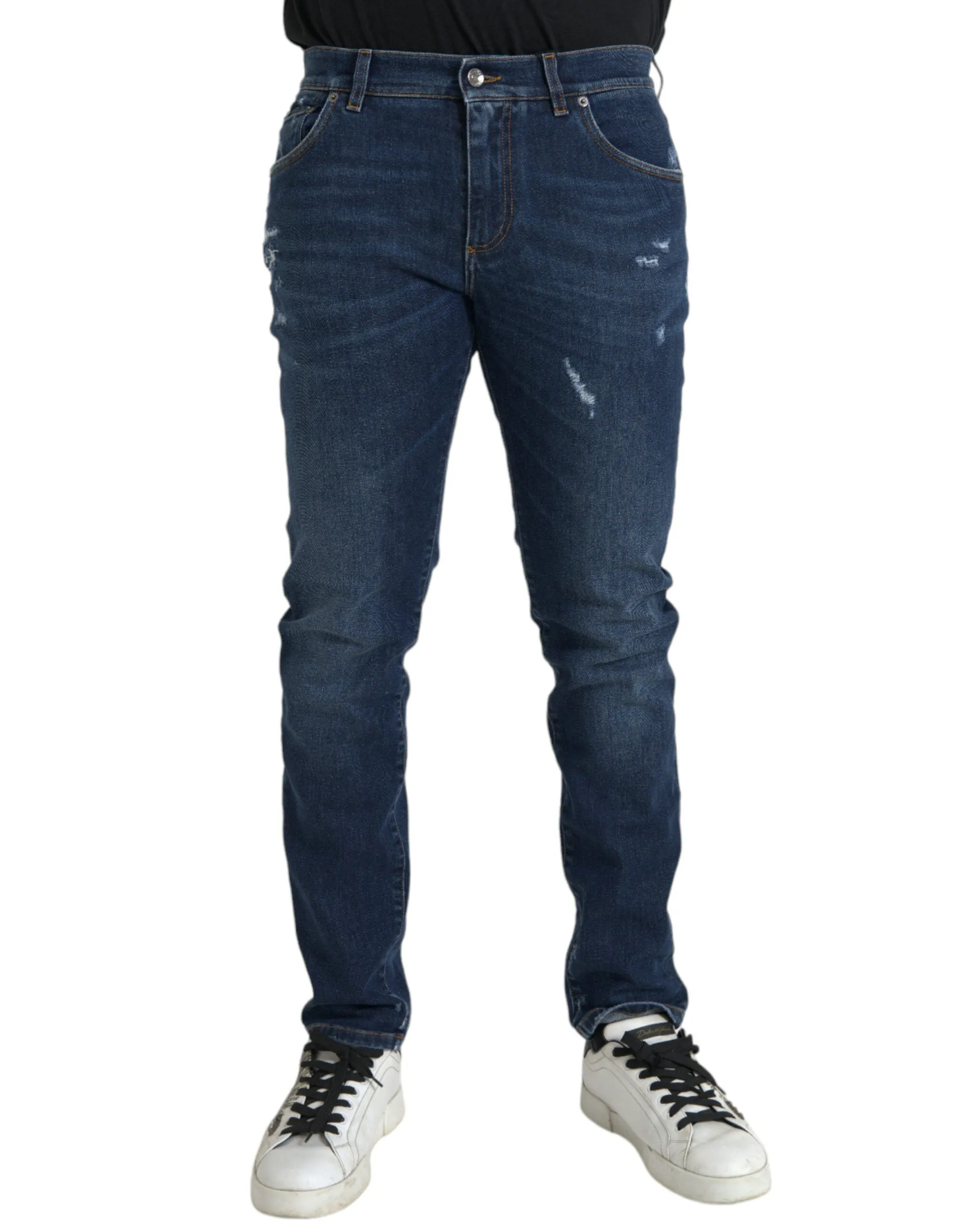 Blue Slim Fit Cotton Skinny Men Denim Jeans sold by Louxly