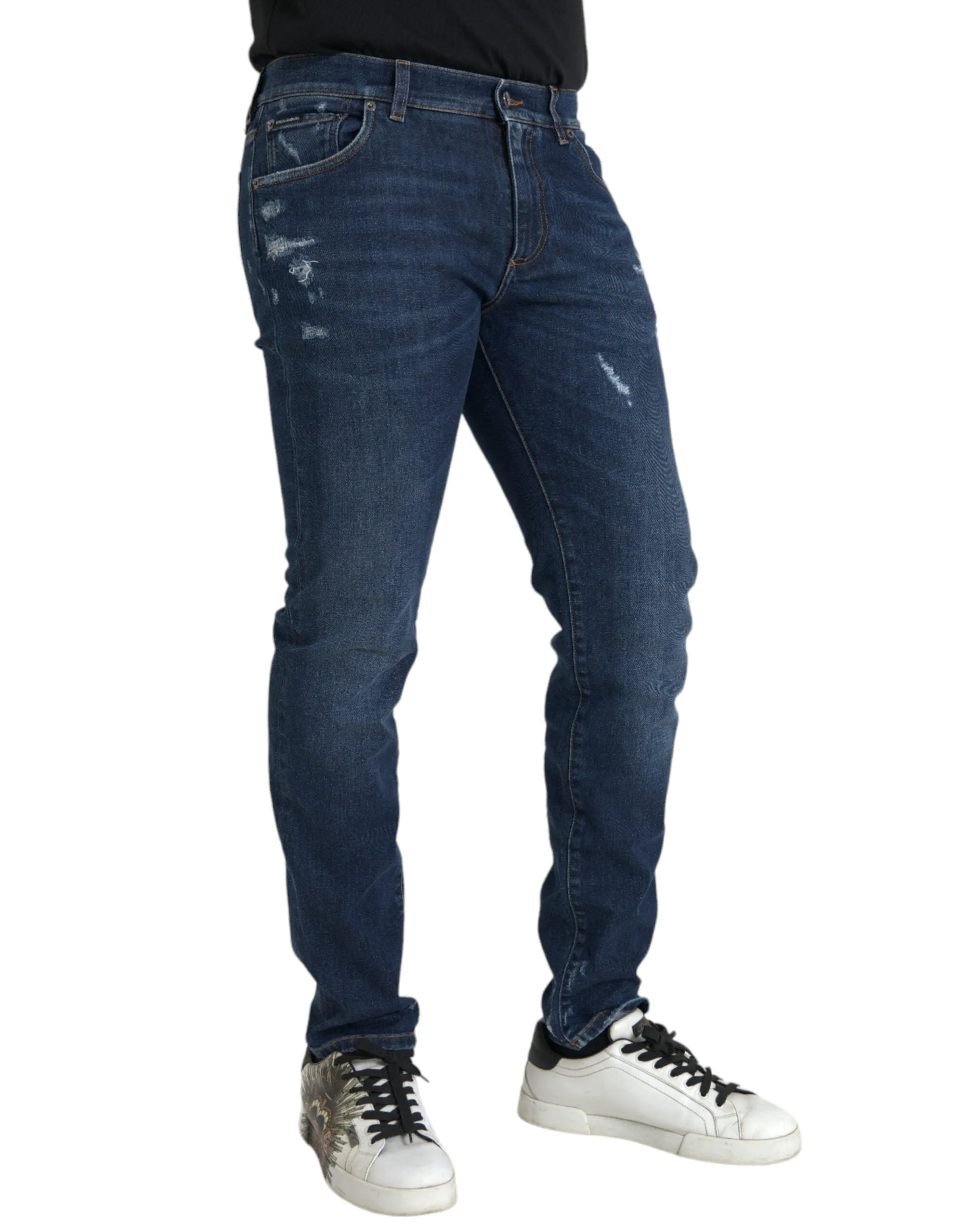 Blue Slim Fit Cotton Skinny Men Denim Jeans sold by Louxly product image thumbnail 2