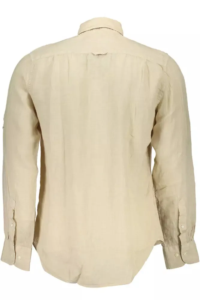 Beige Linen Men Shirt sold by Louxly product image thumbnail 2